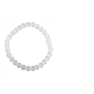 Bracelet Cristal de Roche Perles rondes 6 mm mates