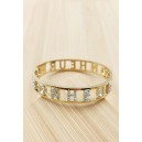 Bracelet rigide "Bonheur" doré