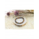 Bracelet perles rondes Oeil de tigre - Hématite